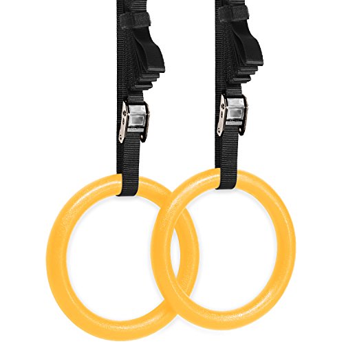 Yes4All Olympic Gymnastic Rings with Flexible Buckles (Yellow)