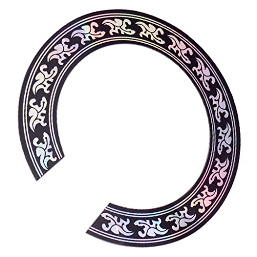 Generic Finest 38 39inch Acoustic Guitar Sound Hole Sticker Black W/Chrome