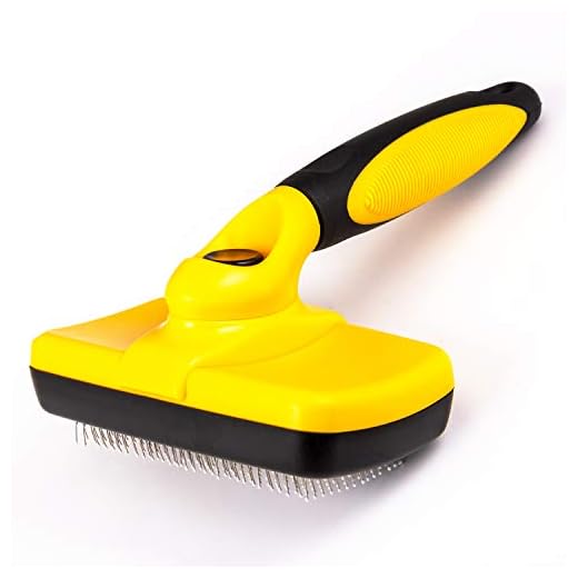 Osazic Spazzola Autopulente per Cani Gatti e Animali, Spazzole Pettine Cane e Gatto Pelo lungo e corto Superfluo e Sottopelo, Riduce 95% della Perdita dei Peli - Professionale Accessori - Giallo