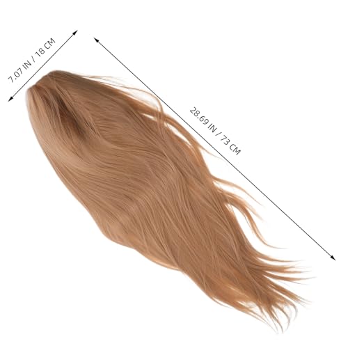 Postiche longue lisse dorée en dentelle synthétique ajustable - 2