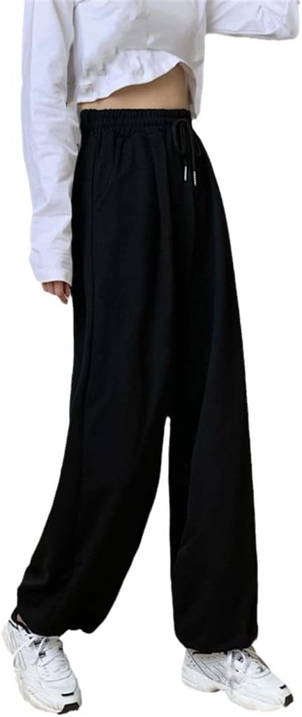 KEHAIOO Gray Sweatpants for Women, Baggy Oversize Sports Pants, Autumn Balck Trousers, Female Streetwear Joggers