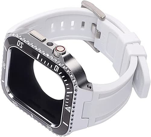 Cadre en métal pour Apple Watch 45mm habillé d'un bracelet silicone doux