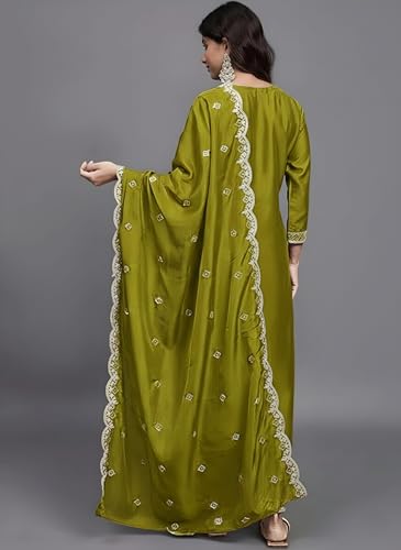 Image of Florely Women's kurti set for woman | kurta sets for woman | Cotton Kurta Set for Women | Embroidered Kurta Set for Women | Kurta Set with Pant Dupatta | 3 Piece Kurti Set | trending kurta women 2026