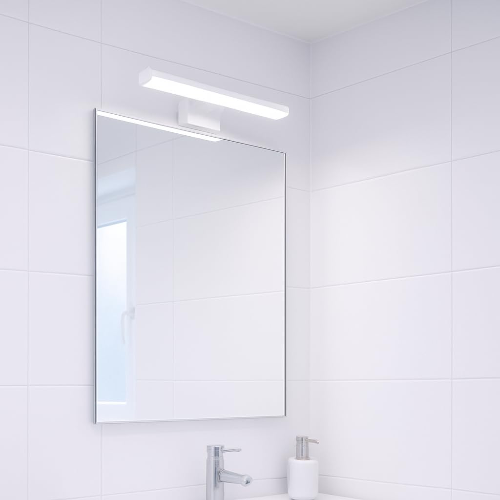 CGC Lighting Cgc Kat White Bathroom Mirror Wall Light Ip44 4000K Led Over Mirror Over Picture from B&Q