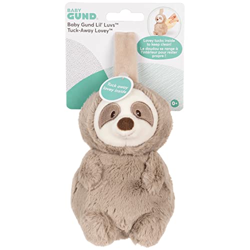 Image of GUND Baby Lil’ Luvs Tuck-Away Lovey, Reese Sloth, Ultra Soft Animal Plush Toy with Built-in Baby Blanket for Babies and Newborns