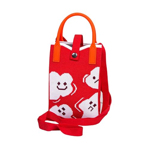 Bolso de hombro tejido de playa para mujer, bolso de mano de verano a la moda, Red, Talla única