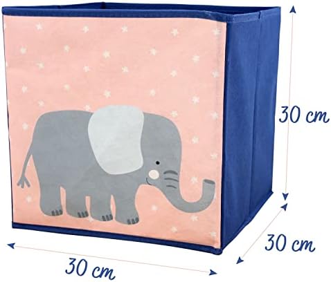 Animal Design Storage Box Foldable Toy Chest Kids Room Organiser Basket Storage Cubes Container (Elephant)