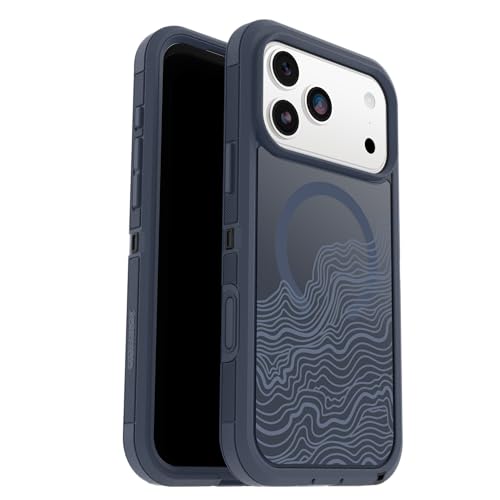 Image of OtterBox iPhone 17 Pro Max Defender Series Pro XT Clear Case - Offgrid - Blue - Tough, Rugged & Durable iPhone Case, Snaps on MagSafe
