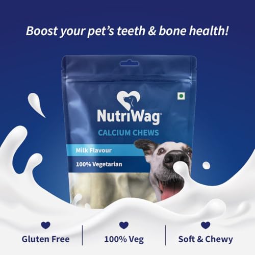 Image of Calcium Chew Bones - Milk-Flavored Dog Treats, 200 gm | Strengthens Teeth & Bones | Tasty & Nutritious Chews for All Breeds | Grain-Free, No Artificial Flavors