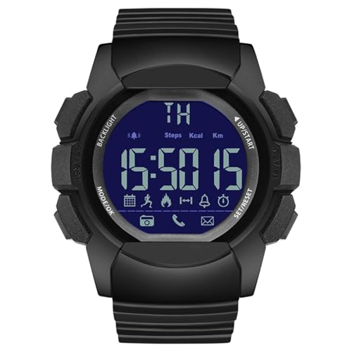 Samuliy Relojes inteligentes para hombre, relojes de fitness para hombre, pantalla LED, reloj deportivo portátil, podómetro, calorías, reloj digital para deportes y senderismo