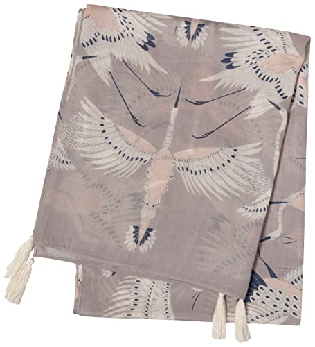 Danica Studio Flight Of Fancy Cotton Long Designer Scarf 40 x 72 inches Gray3