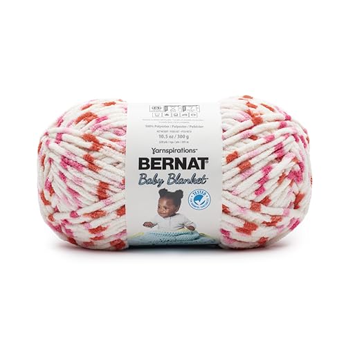 Image of Bernat Baby Blanket Strawberry DOT Yarn - 1 Pack of 300g /10.5 oz - 100% Polyester - #6 Super Bulky - 220 Yards - Knitting /Crochet