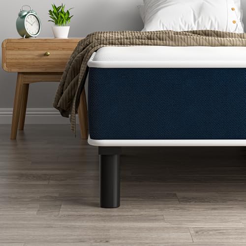 TEENO Ensemble Matelas et Sommier 140x190cm, Matelas en Mousse A Mémoire et Robuste Cadre de lit en Fer avec 9 Pieds, épaisseur 15cm,7 Zones Parfaitement...