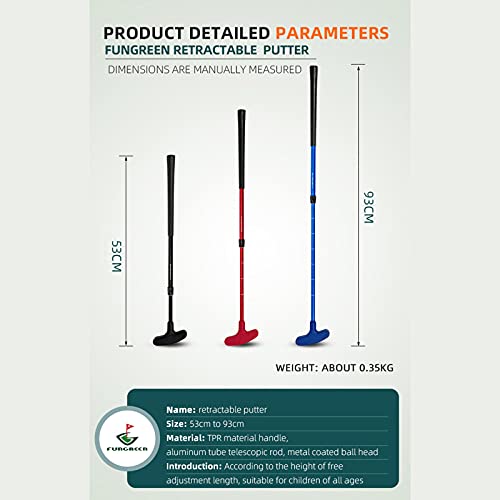 DeeRace ポータブル最高のゴルフ右利き左利きパターゴルフ双方向パター女性男性子供のため、子供のゴルフクラブパター学校ホーム教室 - ブルー 9枚目