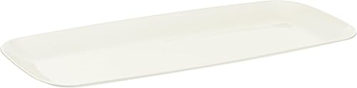Bluesky Trading Bandeja rectangular orgánica blanca (paquete de 2) 10.6 pulgadas Platos de plástico elegantes y ecológicos, perfectos para fiestas