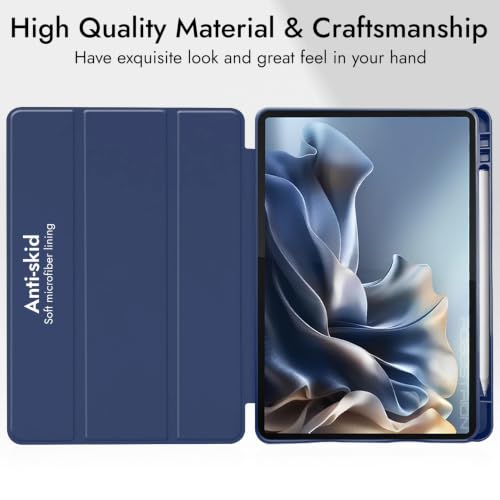 Image of Robustrion Case for Moto Pad 70 Pro 13 inch Cover Case with [Pencil Holder] [Soft Flexible Case] for Motorola Pad 70 Pro 13 inch Cover Case [Auto Sleep Wake Support] - Navy