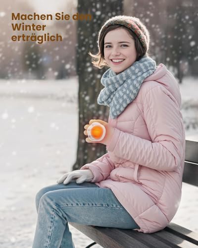 Gaiatop Handwärmer Elektrisch 2er-Pack, 4000 mAh Taschenwärmer Wiederverwendbar 3 Heizmodi Elektrischer Hand Warmers Outdoor Camping Wandern Gadgets Jagd Zubehör Warm Geschenk für Frauen, Männer
