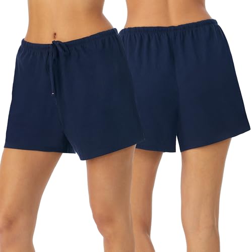 Image of Nautica Womens Sleep Shorts - Mid-Thigh, Lightweight, Breathable Pajama Bottoms - Cotton Knit Jersey Sleepwear and Loungewear