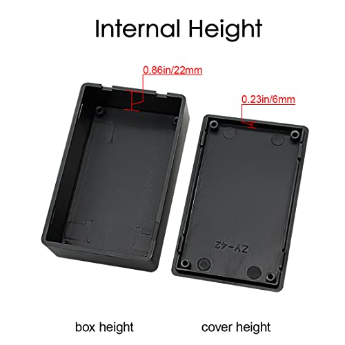 Lemotech 5 Pieces Plastic Project Box Es Junction Case For Electronic Project, Black 3.15 X 1.97 X 1.02 Inch (80 X 50X 26 Mm) #TOP3