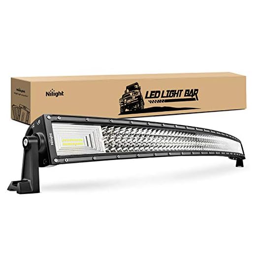 Nilight - 18015C-A LED Light Bar, 52Inch, 783W, 78000LM, Curved Triple Row Flood Spot Combo Beam Off Road Driving Lights for Boat, Trucks, 2 Years Warranty