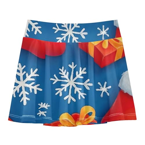 Girls' Shorts Athletic Skorts Red Christmas Stocking Snowflake Toddlers Tennis Skirts Outfit School Skirt 3t