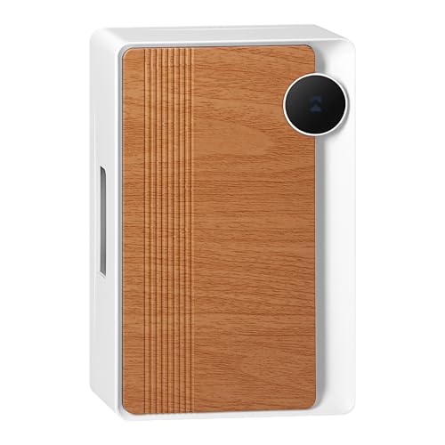 Miratic Timbre Casa Electromecánico de Dos Tonos con Cable, 230 V - Timbre Puerta Elegante y Funcional para el Hogar (Blanco-Roble)