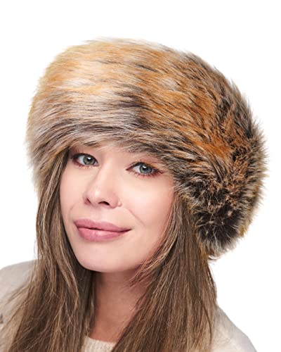 Futrzane Winter Faux Fur Headband for Women - Like Real Fur - Fancy Ear Warmer (Ginger Fox)