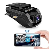 Dashcam, Jimi 3G Video Remoto WiFi Dual Dash Cámara de Coche Conducir Grabadora Frente 1080P con GPS Incorporado, Grabación en Bucle, Sensor G, Visión Nocturna - Tarjeta de 16GB TF Gratis