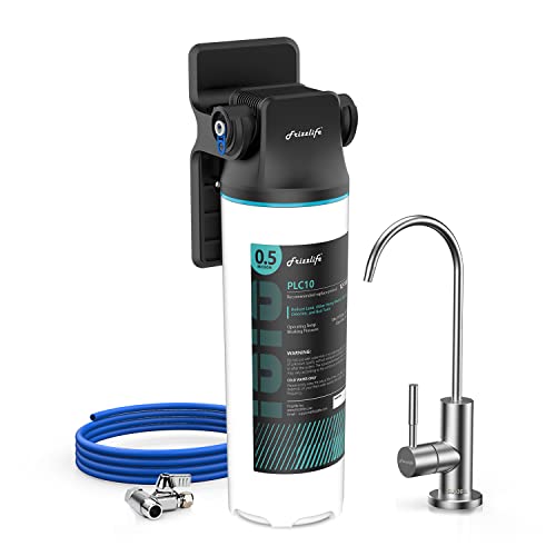 Frizzlife SW10F Under Sink Water Filter System with Brushed Nickel Faucet, NSF/ANSI 53&42 Certified,...