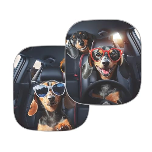 Image of Funny Dachshund Front Window Sun Shade for Car Foldable Removable Automotive Accessories Auto Interior Protector Reflect UV Sun and Heat and Protect Your Car