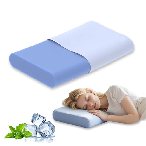 AEPINBH Cervical Pillow for Neck Pain Relief, 3.9 Inch Cooling Memory Foam Pillow, Ergonomic Support...