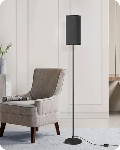 Image of Floor Lamp, Pole Lamp with Foot Switch, Modern Standing Lamp Shade, Minimalist Freestanding Lamp (Bulb Not Included), for Living Room, Bedroom Office ETL Listed, Black B07LD05