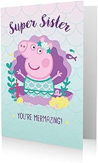 Danilo Promotions Ltd Official Peppa Pig Sister Birthday Card, Super Sister mutliple colours PG075