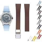 Quick Release Cut To Size Rubber Band For Patek Philippe Watches, FKM Rubber Band For Patek Philippe Calatrava Watches - Multiple Colors (21mm, Brown)