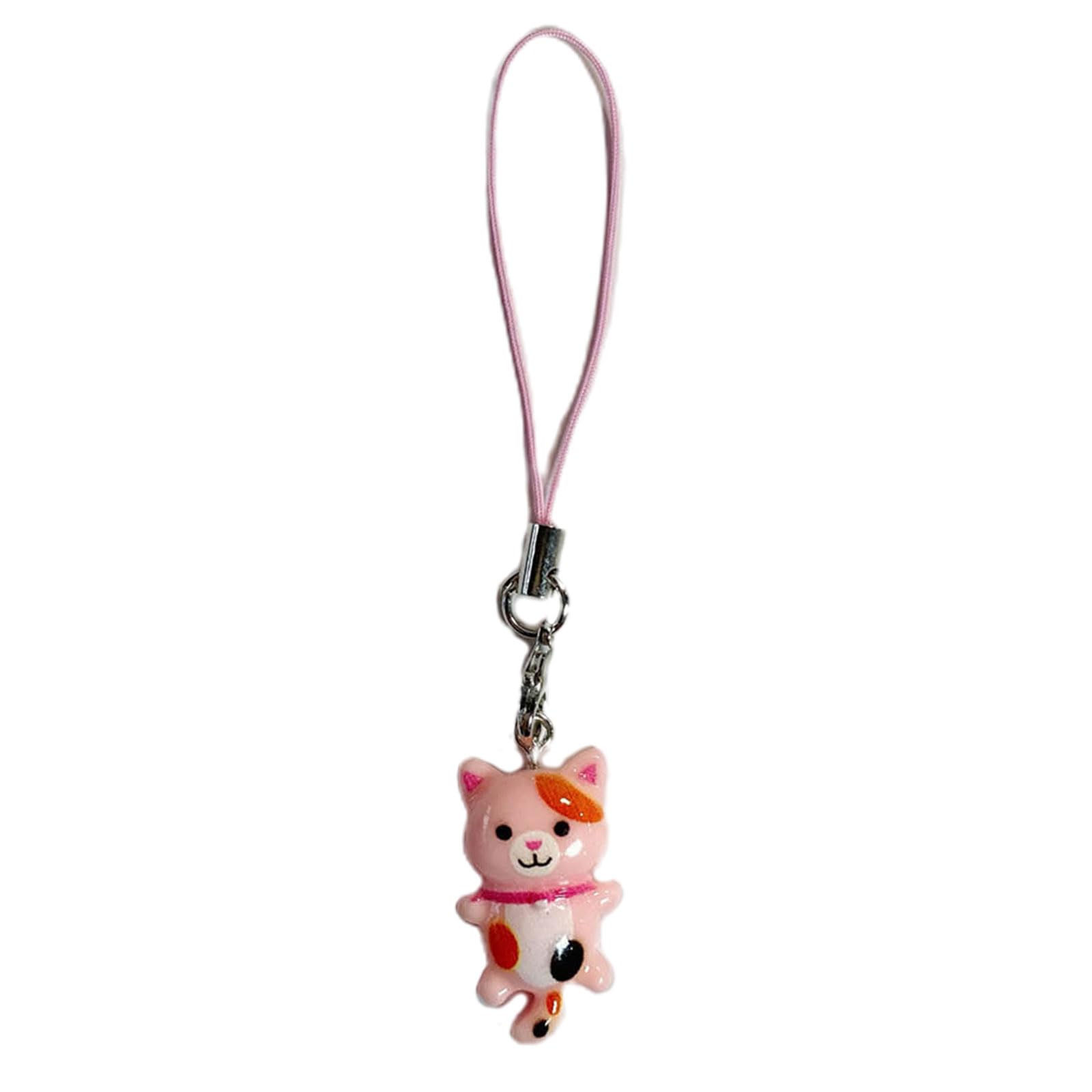 NEWFT Cat Pendant Phone Chain Strap Lovely Kitten Charm Keychain Phone Lanyard Acrylic