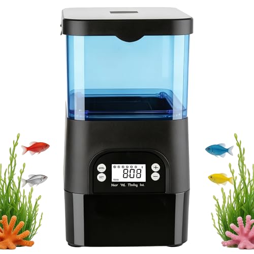 Mangeoire automatique pour bassin 2,8 l avec écran LCD programmable pour distributeur de poissons - 2