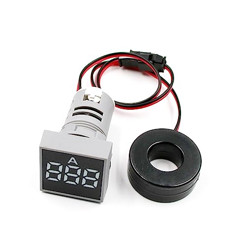 Voltmètre ampèremètre LED blanc 22mm AC 60-500V 0-100A pour tableau électrique