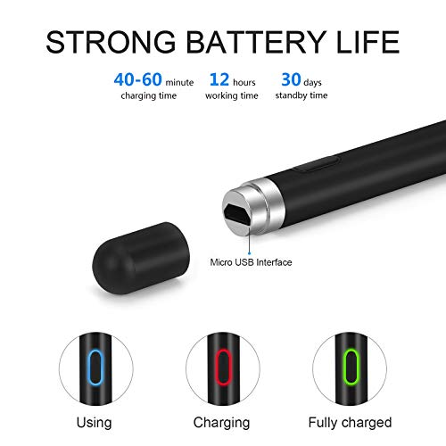 Stylus Pen for Touch Screens, Digital Pen Active Pencil Fine Point Compatible with iPhone iPad and Other Tablets - Thumbnail 4