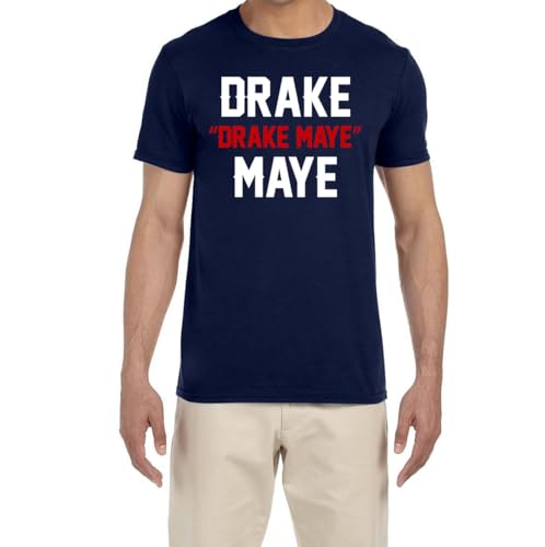 New England Drake Maye Drake Maye Logo Shirt T-Shirt Adult Large Navy