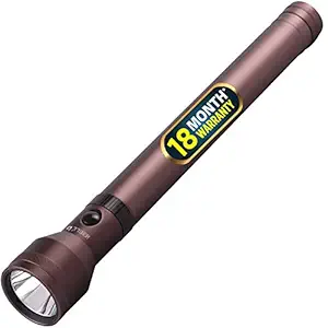 IBELL FL8289 Rechargeable Torch Flashlight, Ultra Long Beam Range, Aircraft Aluminium Body, Super Bright LED Light, Brown