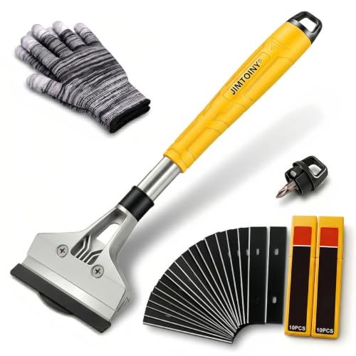 Jimtoiny Razor Blade Scraper 4-Inch Floor Scraper Built-in Screwdriver