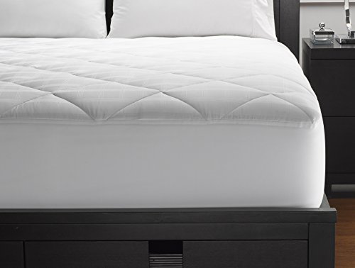 Keeco 400 Thread Count Cotton Dobby Mattress Pad, Queen, White