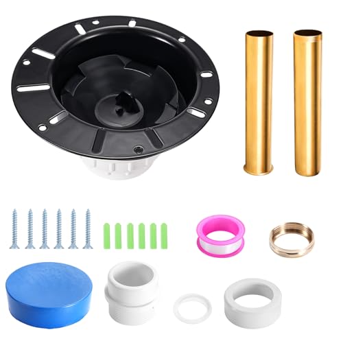 LHUKSGF Freestanding Tub Drain Kit, Bathtub Drain Rough-in Kit with PVC Adapter and Brass Tail Pipes, Compatible with Freestanding Bathtub Drain, Floor Mounted Bathtub and Copper Bathtub, Black