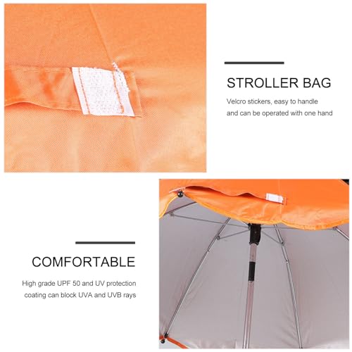 GOOHOCHY Parapluie Amovible Protection UV Upf 50 pour Poussette Ombrelle Anti-uv Vacances, Fixation Facile la Poussette au Vélo, Tissu Résistant – vue 7