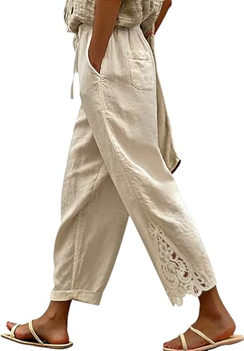 Pantalon d'été en lin pour femme Hello MrLin idéal pour la plage