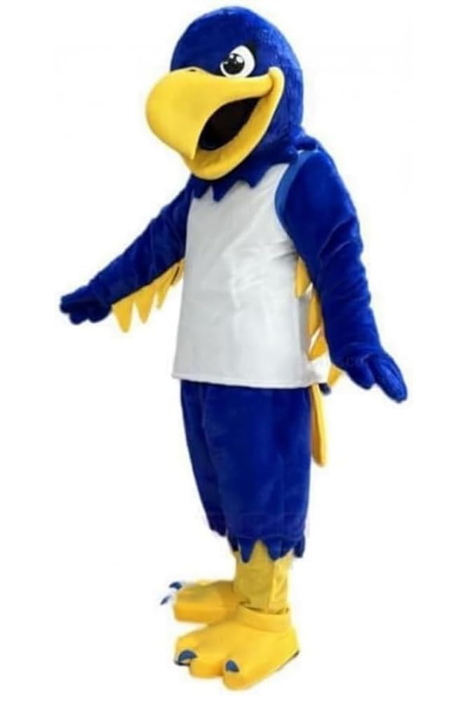 Eamior Fierce and Stylish Blue Falcon Mascot Costume for Adults Men & Women with Built-in Fan Inside the Head