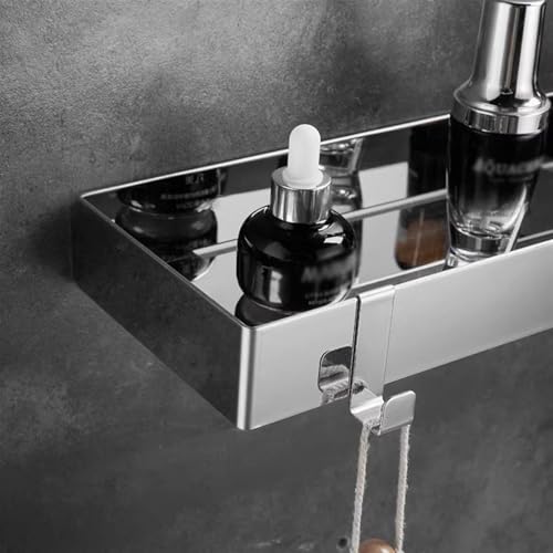 Porte-serviettes mural argenté pour désencombrer le lavabo