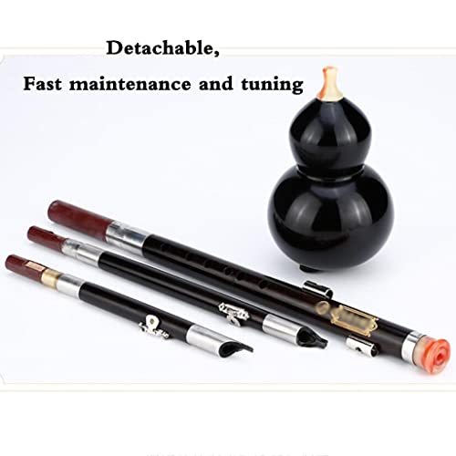 Flutes Musical Instruments Ebony Cucurbit B-Flat C-A Playing Instrument Traditional Musical Instruments For Beginners With Chinese Knot And Box Tonal Beauty (Color : Black, Size : C-Key) #TOP3
