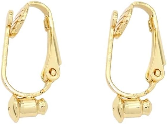 Clip On Earring Backs 8pairs Clip On Earring Backs 14K Gold Plated Ear with Earnuts Korean Earrings Accessories Without Pierced Clips DIY Jewelry Findings