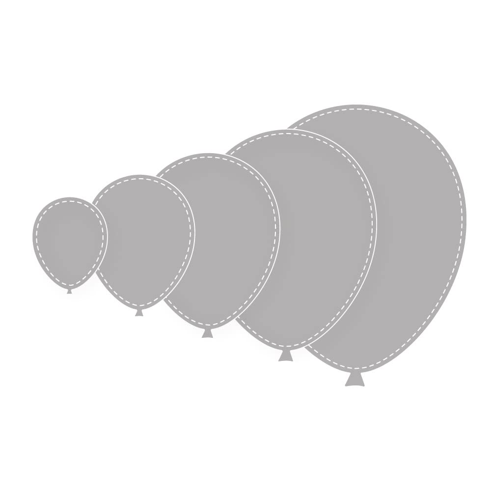 Rayher Set of Five Metal Cutting Dies with Balloon Design , Paper Craft Die for Card Making and Scrapbooking, 9.5x12cm, silver, steel, 59237000